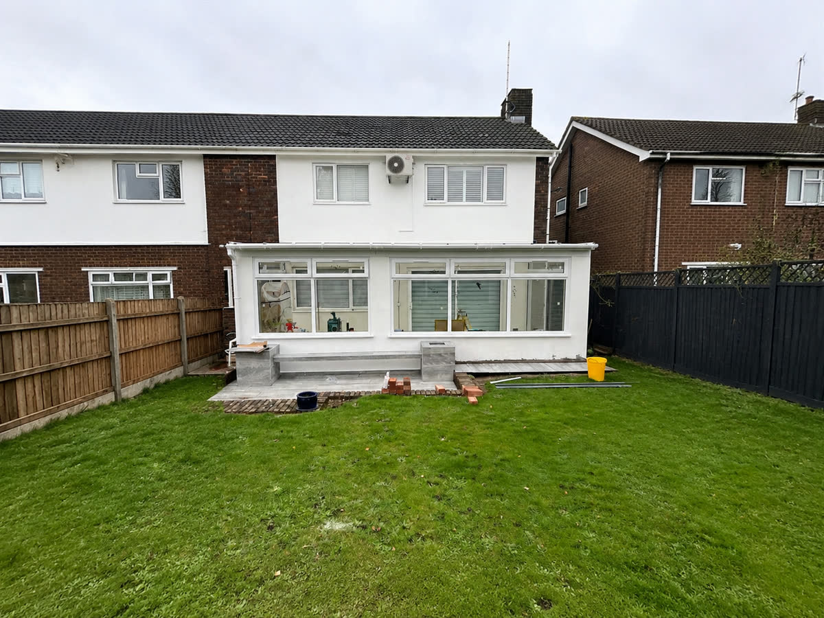 House with a newly built rear extension