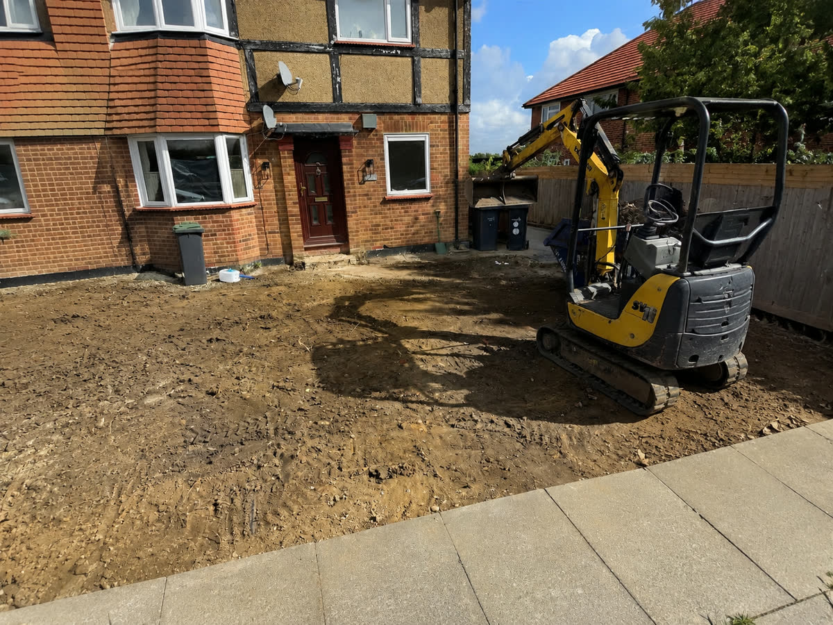 Driveway groundwork prepared before surfacing